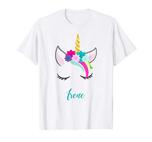 T-Shirt Personalizada Nombre Irene Unicornio Camiseta