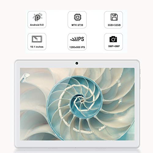 Tablet 10 Pulgadas 4G Full HD 3GB de RAM 32GB/128GB de ROM Android 9.0 Certificado por Google GMS Quad Core Tableta Batería de 8500mAh Dual SIM 8MP Cámara Tablet PC Netfilx WiFi Bluetooth OTG（Oro