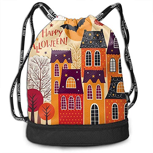 Tarjeta de Vacaciones de Halloween Imagen Vectorial Viga Mochila con cordón Unisex