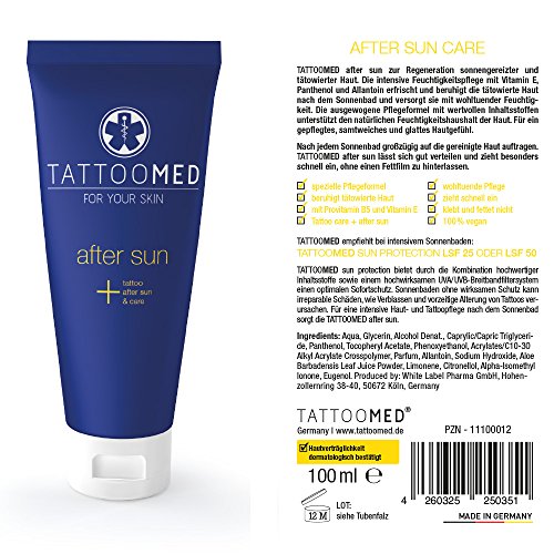 TattooMed After Sun - Cuidado Después del Sol Para Piel Tatuada, 1 x 100ml