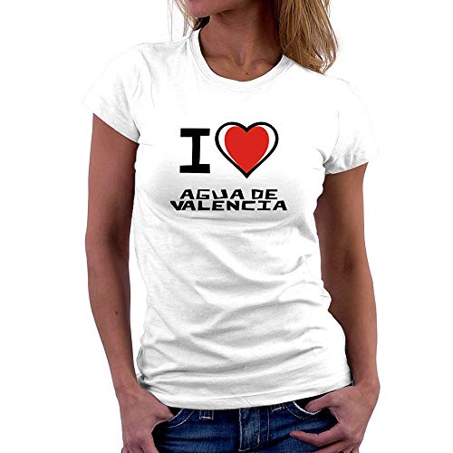 Teeburon I Love Agua de Valencia Bicolor Heart Camiseta Mujer L