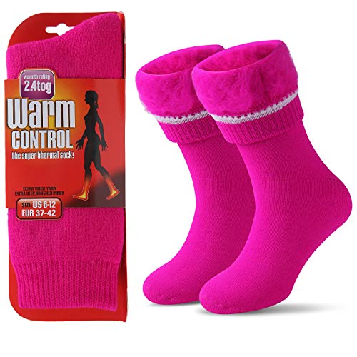 Térmicos de Invierno Calcetines de Lana Super Calor Gruesa Calentar Suave Cómodo Calcetines de Mujer Hombre (rosa, M/Hombre 36-41; Mujer 37-42)