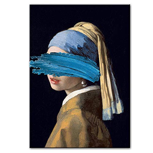 The Girl With A Pearl Earring Pinturas sobre lienzo Reproducciones Obras de arte famosas de Jon Pop Art Prints Imágenes de pared para la decoración del hogar 20x30CM SIN marco