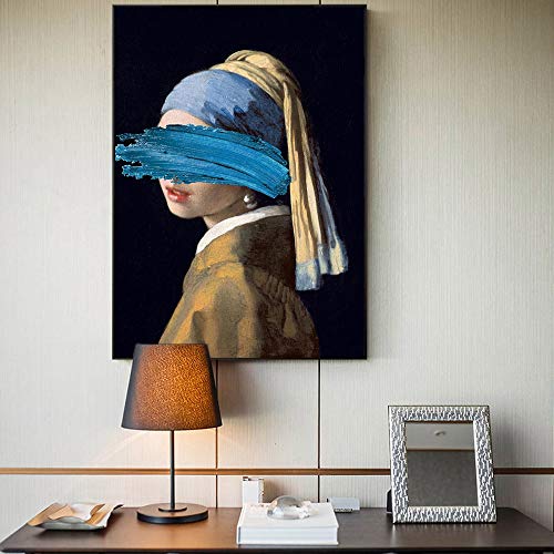 The Girl With A Pearl Earring Pinturas sobre lienzo Reproducciones Obras de arte famosas de Jon Pop Art Prints Imágenes de pared para la decoración del hogar 20x30CM SIN marco