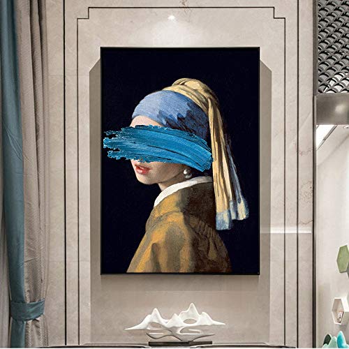 The Girl With A Pearl Earring Pinturas sobre lienzo Reproducciones Obras de arte famosas de Jon Pop Art Prints Imágenes de pared para la decoración del hogar 20x30CM SIN marco