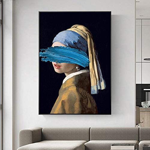 The Girl With A Pearl Earring Pinturas sobre lienzo Reproducciones Obras de arte famosas de Jon Pop Art Prints Imágenes de pared para la decoración del hogar 20x30CM SIN marco