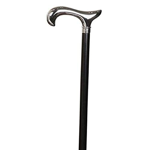 The Walking Stick Company - Bastón de madera de haya con punta de cruz, acabado de caucho negro, 92 cm