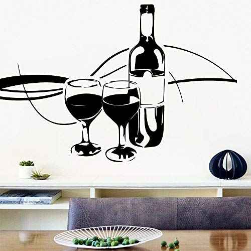 Tianpengyuanshuai Estilo de Dibujos Animados Vino Tinto Pegatinas de Pared decoración del hogar Cocina Sala Empresa decoración Papel Tapiz 60X63cm