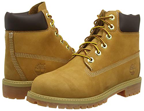 Timberland 6-Inch Premium WP, Botas Clasicas Unisex Niños, Amarillo (Wheat Nubuck), 40 EU