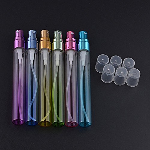 tininna 6 pieza Viaje Portátil Mini 10 ml vacío nachfüllbare vaporizador vaporizador pulverizador de perfume perfume botella Pump equipado con embudo