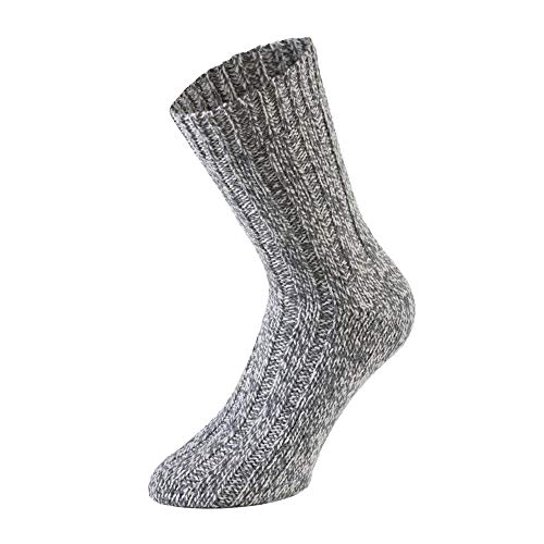 Tobeni 4 Pares cálidos Mujer Hombre Calcetines Noruegos Invierno Lana de Oveja Prelavada Unisex Color Gris Tamano 39-42