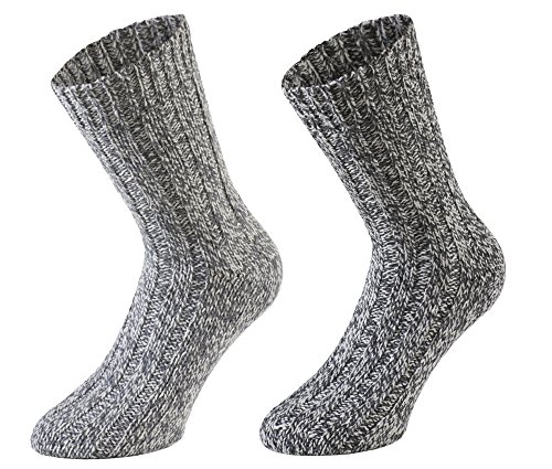 Tobeni 4 Pares cálidos Mujer Hombre Calcetines Noruegos Invierno Lana de Oveja Prelavada Unisex Color Gris Tamano 39-42