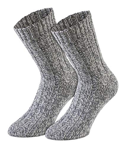 Tobeni 4 Pares cálidos Mujer Hombre Calcetines Noruegos Invierno Lana de Oveja Prelavada Unisex Color Gris Tamano 39-42