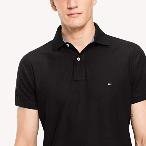 Tommy Hilfiger Core Hilfiger Slim Polo, Negro (Flag Black 060), M para Hombre