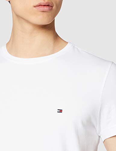 Tommy Hilfiger Core Stretch Slim CNECK tee Camiseta, Blanco (Bright White 100), X-Large para Hombre