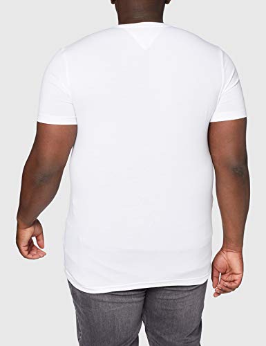 Tommy Hilfiger Core Stretch Slim CNECK tee Camiseta, Blanco (Bright White 100), X-Large para Hombre