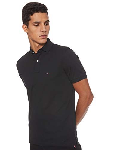 Tommy Hilfiger Core Tommy Regular Polo, Schwarz (Flag Black 032), Small para Hombre