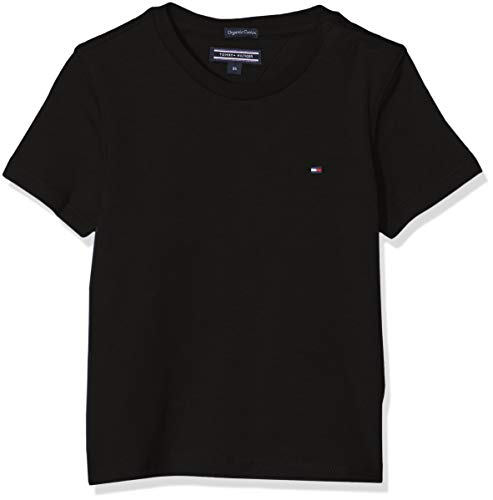 Tommy Hilfiger T Camiseta Básica de Manga Corta, Negro (Meteorite), 164 (Talla del Fabricante: 14-15) para Niños