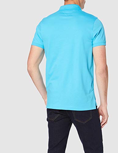 Tommy Hilfiger Tommy Slim Polo, Azul (Blue Atoll 480), Small para Hombre