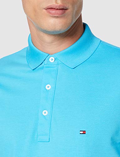 Tommy Hilfiger Tommy Slim Polo, Azul (Blue Atoll 480), Small para Hombre