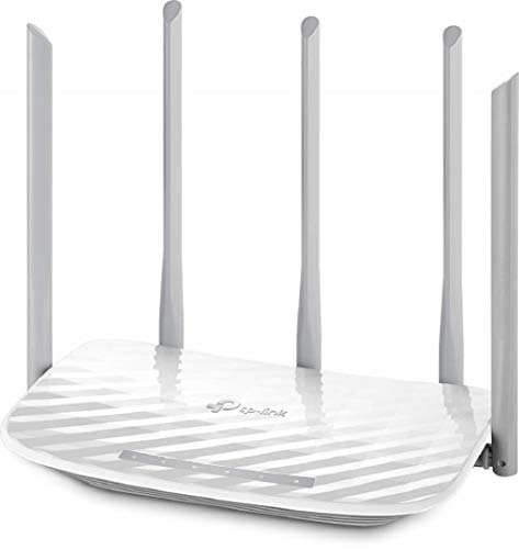 TP-Link Archer C60 - Enrutador inalámbrico de doble banda, MU-MIMO 2T2R, formación de haces, 5 antenas, fácil de usar, puertos LAN de 4 10/100Mbps, puerto WAN de 1 10/100Mbps, Color blanco, 1350 Mbps