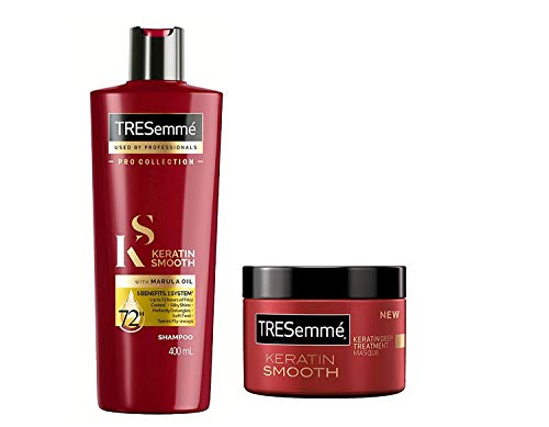 TRESEMMÉ KERATINA Suave Set - RECUPERA & Control Champú 500ml + Deep Tratamiento Mascarilla 300ml LOTE CON Belleza Uñas HOJA