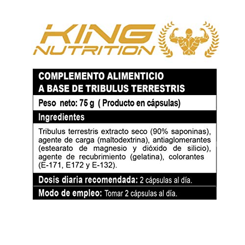 TRIBULUS MAX 90 caps KING NUTRITION Aumenta la Libido, la Recuperación, el Crecimiento Muscular y el rendimiento Sexual. 45 servicios