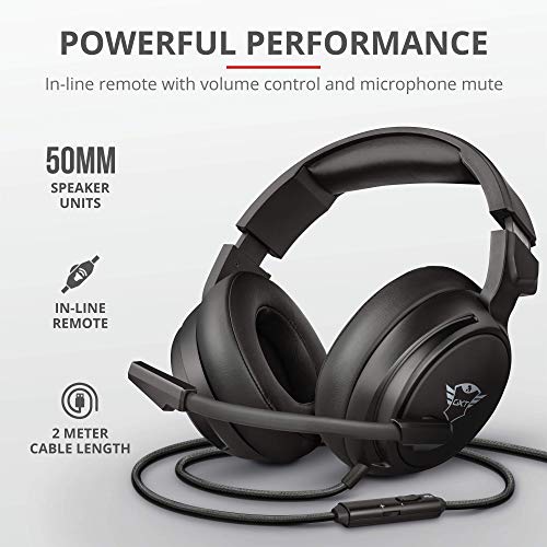 Trust GXT 433 Pylo Auriculares Gaming para PC, Laptop, Playstation 4, Xbox One y Nintendo Switch, Negro