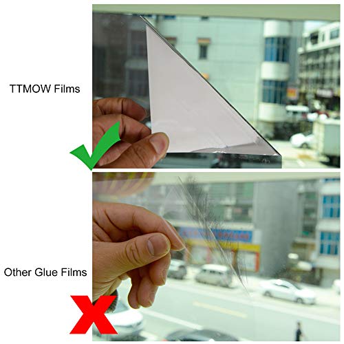 TTMOW Vinilo Pet Película Adhesiva Lámina de Espejo para Ventanas Cristal Unidireccional Protector de Privacidad Anti 99% UV y Anti 85% IR para Hogar y Oficina (60 * 400cm)