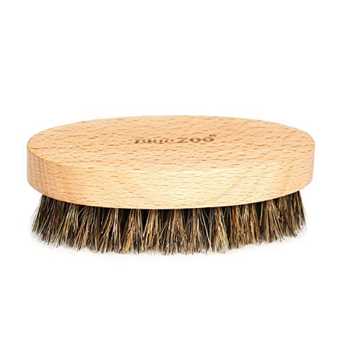 TUOF Cepillo de madera natural para barba y bigote, para cuidado de los hombres, masaje facial