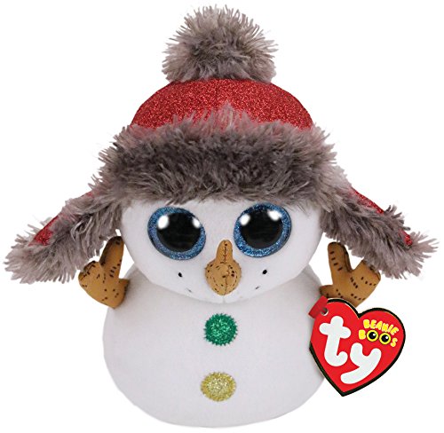 Ty Beanie Boos Buttons-Muñeco de Viene 15cm-Navidad, Color Blanco (36219Ty)