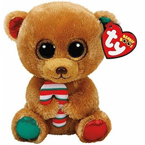 TY Beanie Boos Navidad Bella-Osita Marrón 23 cm (37251TY), color, verde, rojo (United Labels Ibérica , color/modelo surtido