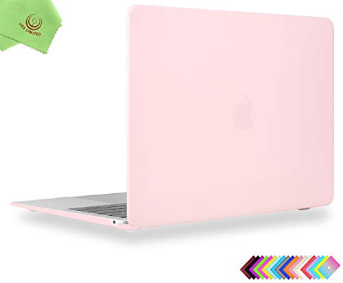 UESWILL Estuche de cubierta dura liso mate para MacBook Air 13 "con pantalla Retina USB-C, modelo A1932 + paño de limpieza de microfibra, cuarzo rosa