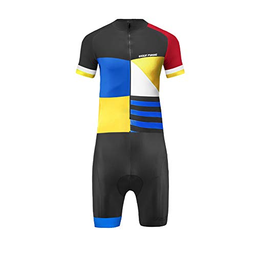 Uglyfrog 2018-2019 Hombres Monos Manga Corto/Larga del Verano Transpirable Ciclismo Skinsuit Sets con Gel Pad Exterior Sportswear Triatlón Ropa Bodies Triatlón Clothes-Siamés