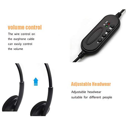 USB Auriculares con Micrófono, Auriculares con Cable Sonido Estéreo y Micrófono USB con Supresión de Ruido Cascos Business UC para Skype, Softphone, Centros de Llamadas, Voz Cristalina, Ultra Cómodo