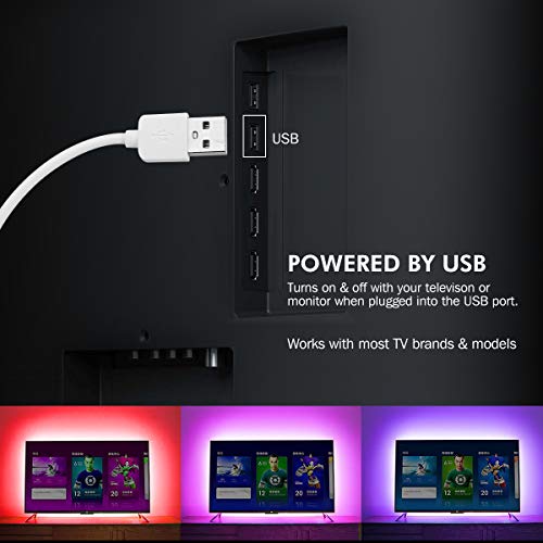 USB Tira Led para TV con una longitud de 2.5 metros. P24 teclas con control remoto por infrarrojos para controlar la tira LED. Luz RGB 5050 con 16 colores.