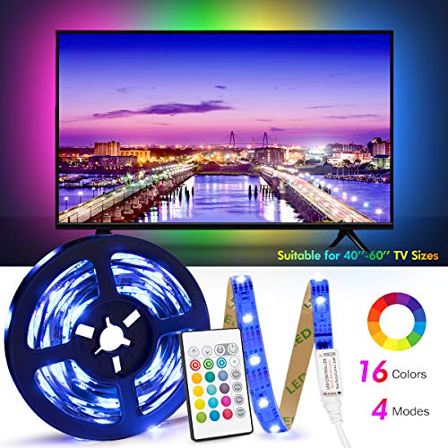 USB Tira Led para TV con una longitud de 2.5 metros. P24 teclas con control remoto por infrarrojos para controlar la tira LED. Luz RGB 5050 con 16 colores.