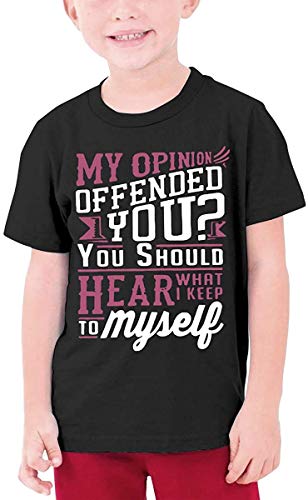 Ushpoy Mantsjik My Opinion Offended You Boys Girls Short Sleeve T-Shirt,Small