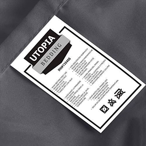 Utopia Bedding Juego Sábanas de Cama - Microfibra Cepillada - Sábanas y 2 Fundas de Almohada - (Cama 180, Gris)