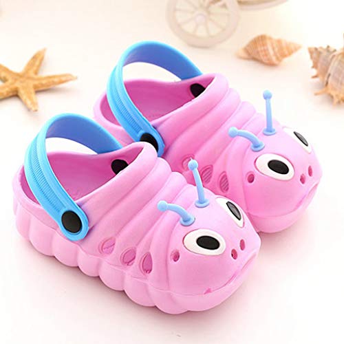 VECDY Zapatillas Bebe, Linda Suave Sandalias Verano para Niños Pequeños Niños Bebés Chicas De Dibujos Animados Lindo Sandalias Playa Zapatillas Zapatillas con Cordones Zapatos Planos (Rosa,24)