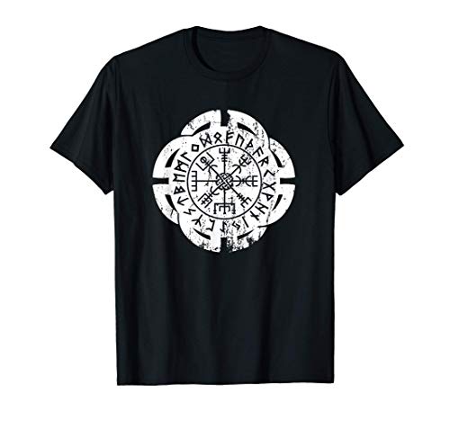 Vegvisir vikingo brújula mitología nórdica nórdica regalo Camiseta