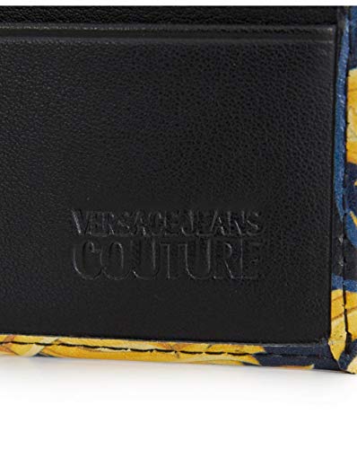 Versace Jeans Couture Accessories Baroque Print Leather Billfold Wallet One Size NAVY