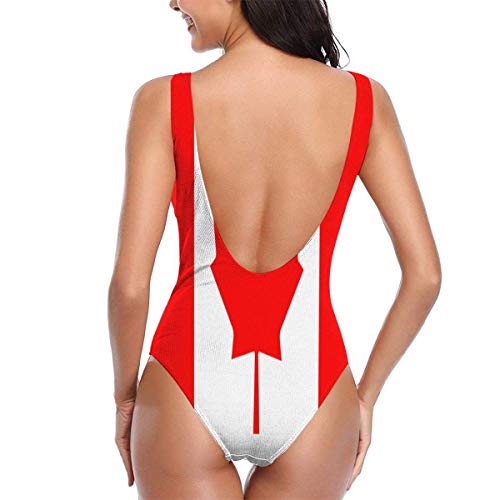 VFBGF Traje de baño para Mujer Traje de baño de una Pieza Traje de baño para Playa Canada Flag Women's Siamese Swimsuit Beach Bathing Suit Bikini