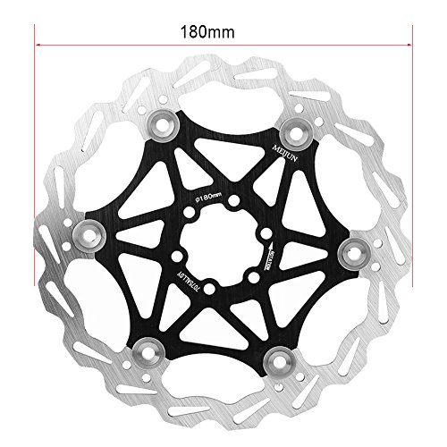 VGEBY Rotor de Freno de Disco de Bicicleta con Pernos, Rotor Flotante 160/180/203mm para Bicicleta de montaña(203mm-negro)