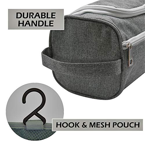 Viajes Lavado de Bolsa Neceser Colgante Gancho Dopp Kit Salud Bolsa Organizador Viajes para baño Ducha Aseo Unisex Accesorios de Afeitar (Gris)