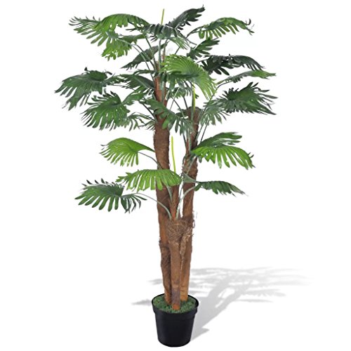 vidaXL Palmera Fan Artificial Aspecto Natural En Maceta, 180 cm Decorativo