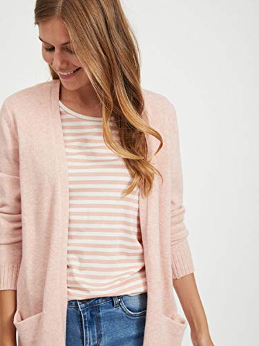 Vila VIRIL Open L/S Knit Cardigan-Noos Suéter, Misty Rose, XS para Mujer