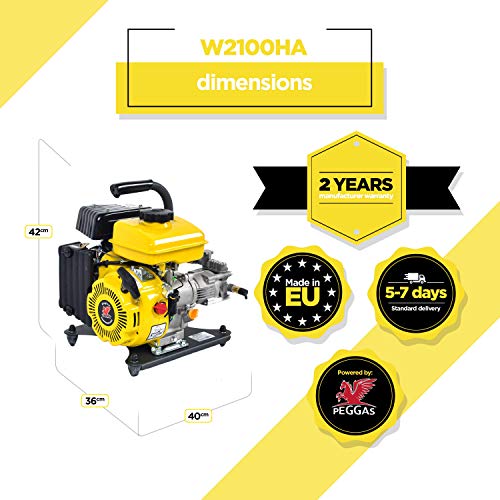 WASPPER ✦ Hidrolimpiadora de Motor de Gasolina 2100 PSI ✦ 98cc con Potencia de Alta presión Jet Hidrolimpiadora Profesional W2100HA portátil Limpiadora para Autos y Patios