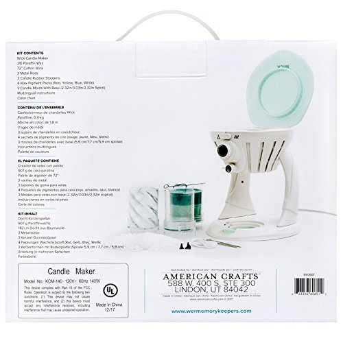 We R Memory Keepers American Crafts Wick Candle Maker Machine Kit - Locked Cover Lid - 19 Pieces