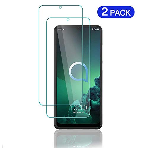 Weideworld Funda para Alcatel 1S 2020 + [2 Piezas] Cristal Templado, Ultra Fina Silicona Transparente TPU Carcasa Anti-Choque Anti-arañazos Case para Alcatel 1S 2020